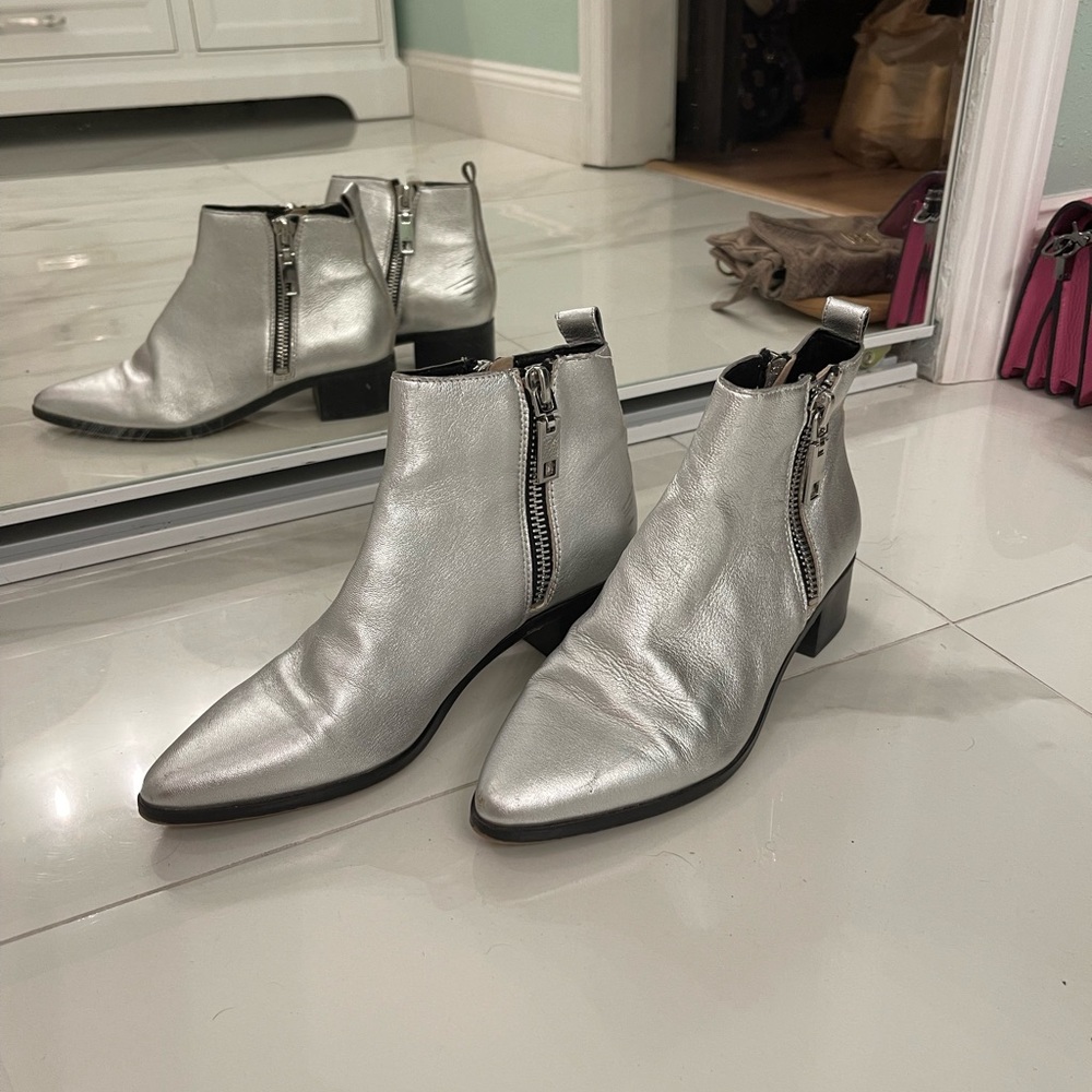Silver Ankle Boots